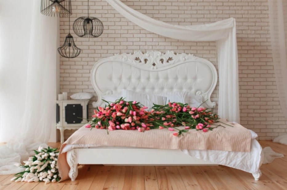 flower bed decoration for wedding night