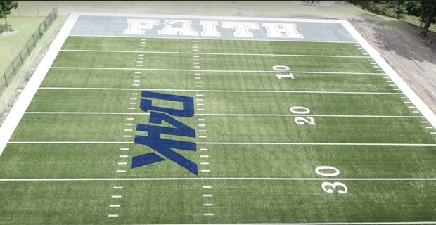 45-yard custom football field