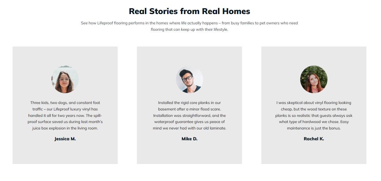 Customer Feedback from Lifeproof Flooring Reviews